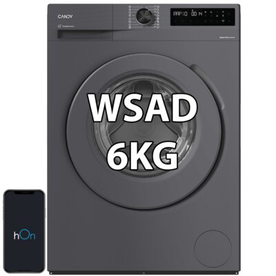 Pralka CANDY SuperSlim AI ProWash 500 BR 26SSR6G-S 6kg 1200 obr ProActive Wash hOn Higiena plus Polar Gray
