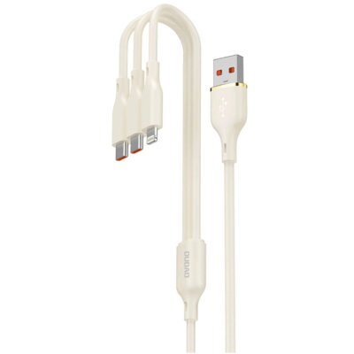 Kabel USB - USB-C/USB-C/Lightning DUDAO 3w1 L7SE 66W 1.2 m Beżowy