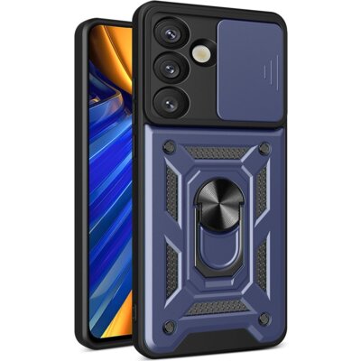 Etui HURTEL Hybrid Armor Camshield do Samsung Galaxy S25 Niebieski