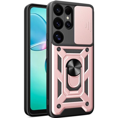 Etui HURTEL Hybrid Armor Camshield do Samsung Galaxy S25 Ultra Różowy