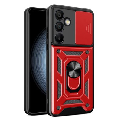 Etui HURTEL Hybrid Armor Camshield do Samsung Galaxy S24 FE Czerwony
