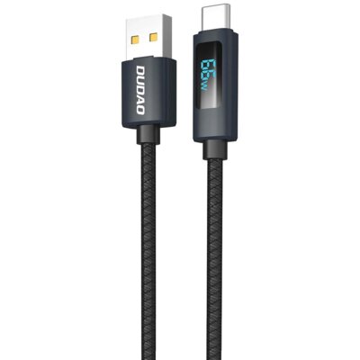 Kabel USB - USB-C DUDAO L7T z wyświetlaczem LED 66W 1 m Czarny
