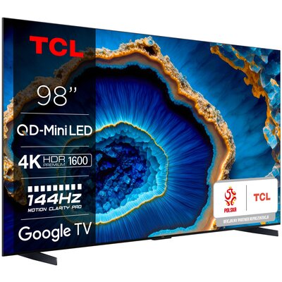 Telewizor TCL 98C809 98'' MINILED 4K 144Hz Google TV Dolby Vision Dolby Atmos HDMI 2.1