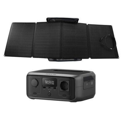 Panel fotowoltaiczny ECOFLOW 1ECO1000-04 160W + Stacja zasilania ECOFLOW River 3 UPS 245Wh Bank energii