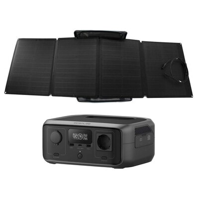 Panel fotowoltaiczny ECOFLOW 1ECO1000-02 110W + Stacja zasilania ECOFLOW River 3 UPS 245Wh Bank energii