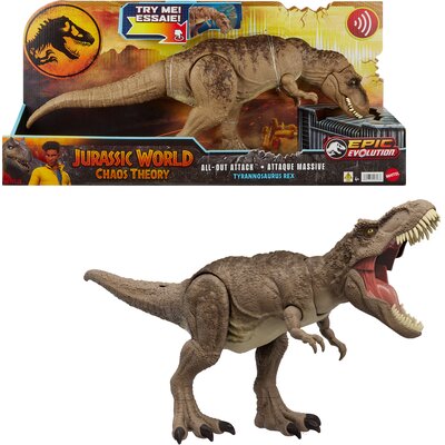 Figurka JURASSIC WORLD Chaos Theory Totalny atak T-Rex HXF53