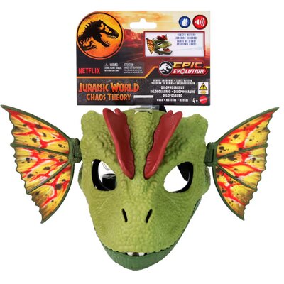Zabawka JURASSIC WORLD Maska Chaos Theory Dilofozaur HXF55