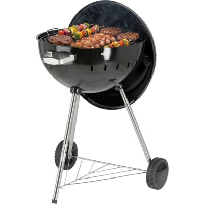 Grill ogrodowy węglowy YATO YG-20300 Zamykany, okrągły, na kółkach Czarny