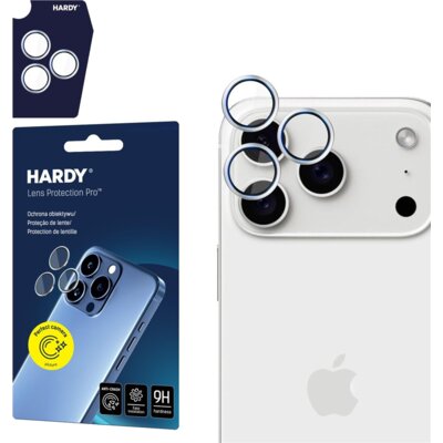 Szkło hartowane na obiektyw 3MK Hardy Lens Protection Pro do Apple iPhone 17 Pro/17 Pro Max Srebrny