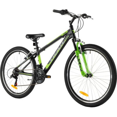 Rower młodzieżowy TRAIL 600 Alu 26 cali dla chłopca Czarno-zielony
