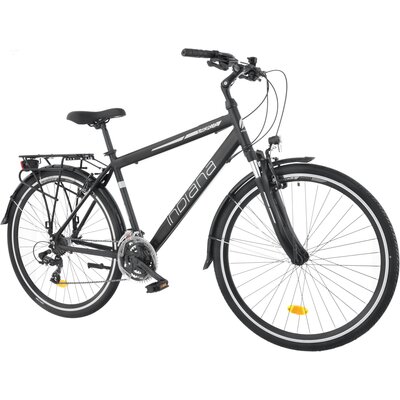 Rower trekkingowy INDIANA X-Road 1.0 M19 28 cali męski Czarno-szary