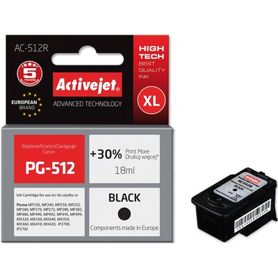 Tusz ACTIVEJET do Canon PG-512 Czarny 18 ml AC-512R