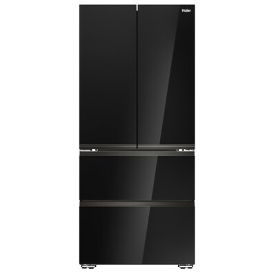 Lodówka HAIER HFKR7819DNGB French Door No Frost Space Fit czarne szkło oświetlenie tylnej ściany