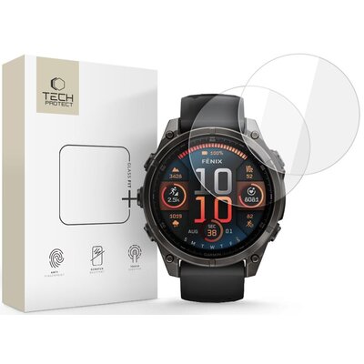 Szkło hartowane TECH-PROTECT Glass Fit + do Garmin Fenix 8 47 mm (2 szt.)
