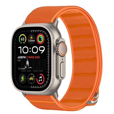 Pasek TECH-PROTECT Nylon Slip do Apple Watch 8/9/10/11/SE z serii 1/2/3/ULTRA z serii 1/2/3 do koperty 44/45/46/49 mm Pomarańczowy