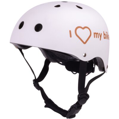 Kask SUN BABY I Love My Bike Biały dla Dzieci z lampką (rozmiar M)