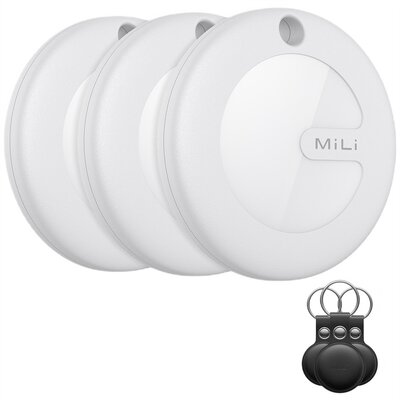 Lokalizator MILI MiTag Biały (3 szt.) + Etui Czarny (3 szt.)