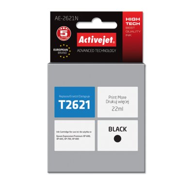 Tusz ACTIVEJET do Epson 26 T2621 Czarny 22 ml AE-2621N
