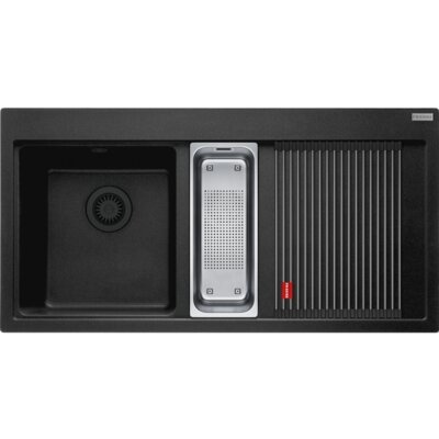 Zlewozmywak półtorakomorowy z ociekaczem FRANKE Mythos MTG 651-100 114.0743.119 Onyx 51.5x100