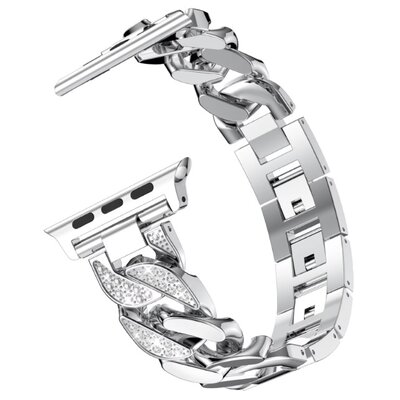 Pasek LUNA do Apple Watch 3/4/5/6/7/8/9/SE/SE 2/SE 2022 (38/40/41mm) A00325 Srebrny