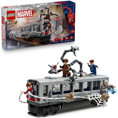 LEGO 76321 Marvel Spider-Man kontra Doc Ock — scena w metrze