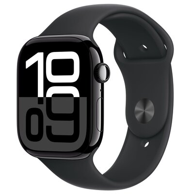 Apple Watch 10 GPS + Cellular 46mm koperta z aluminium (onyks) + pasek sportowy rozmiar M/L (czarny)