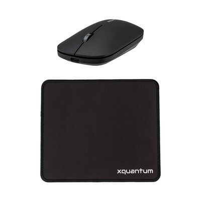 Mysz XQUANTUM WM400K Czarny + Podkładka XQUANTUM MP200K Czarny