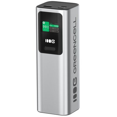 Powerbank GREENCELL PowerPlay Ultra 25200 mAh 140W Srebrny