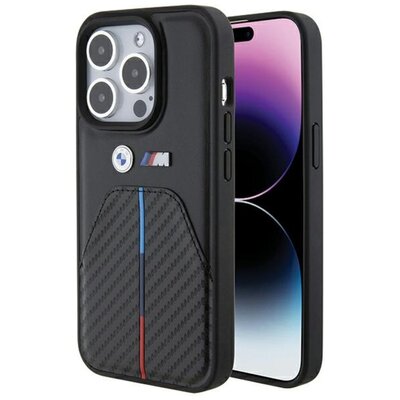 Etui BMW Stamped Tricolor Stripe do Apple iPhone 15 Pro Czarny
