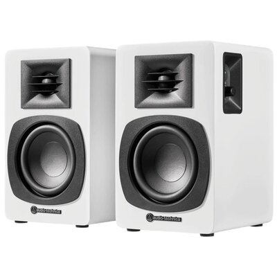 Aktywne, Podstawkowe kolumny głośnikowe AUDIO-TECHNICA AT-SP3X Biały (2 szt.), Wbudowany DSP, Funkcja Multiparowania