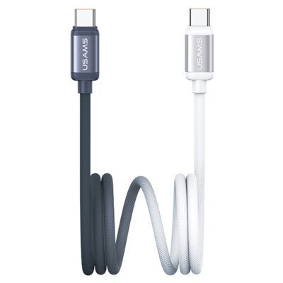 Kabel USB-C - USB-C USAMS Bicolor Series SJ756 PD 60W 1.2 m Czarno-biały