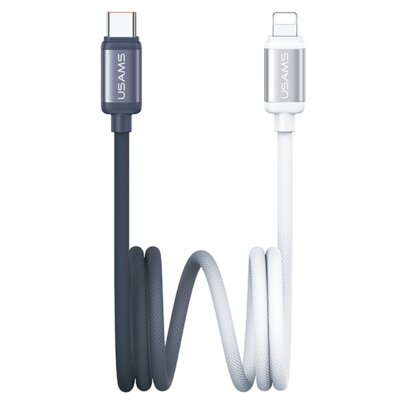 Kabel USB-C - Lightning USAMS Bicolor Series SJ757 PD 30W 1.2 m Czarno-biały