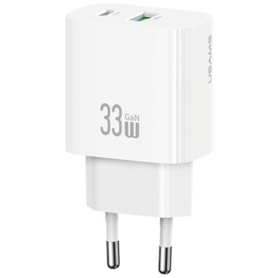 Ładowarka sieciowa USAMS CC317 T65 33W GaN Fast Charge Biały ładowarka do telefonu USB, USB-C