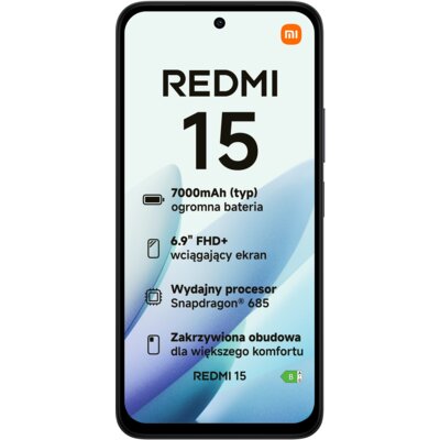 Smartfon XIAOMI Redmi 15 6/128GB 6.9" 144Hz Czarny