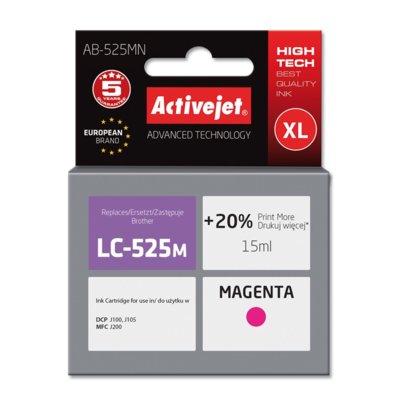 Tusz ACTIVEJET do Brother LC-525 Purpurowy 15 ml AB-525MN