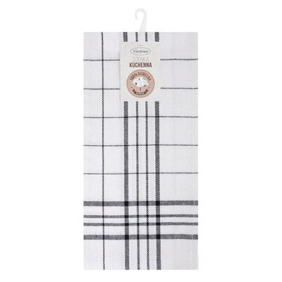 Ściereczka EUROFIRANY Check 463279 50 x 70 cm Biało-stalowy