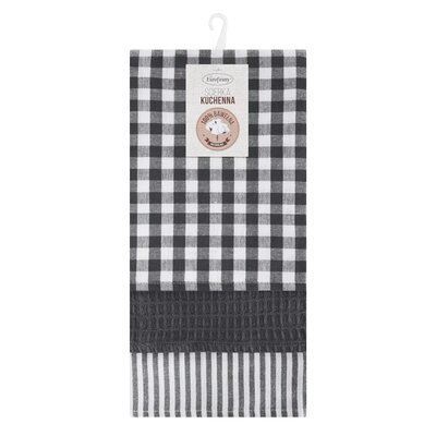 Ściereczka EUROFIRANY Lucy 50 x 70 cm Stalowy (3 sztuki)