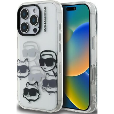 Etui KARL LAGERFELD Iml Multi K&C Head Pattern do Apple iPhone 16 Pro Przezroczysty