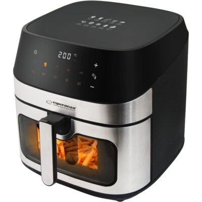 Air Fryer Frytkownica beztłuszczowa ESPERANZA Patate Al Forno 8l z 10 automatycznymi programami i okienkiem do obserwacji postępów gotowania