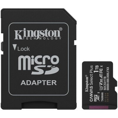 Karta pamięci KINGSTON Canvas Select Plus Gen3 microSDXC 1TB + Adapter