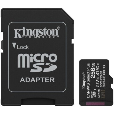 Karta pamięci KINGSTON Canvas Select Plus Gen3 microSDXC 256GB + Adapter