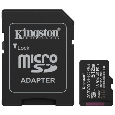 Karta pamięci KINGSTON microSDXC Canvas Select Plus Gen3 512GB + Adapter