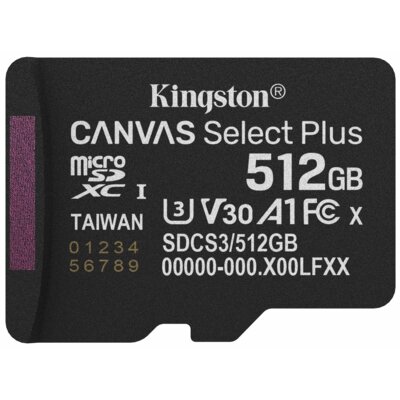 Karta pamięci KINGSTON microSDXC Canvas Select Plus Gen3 512GB