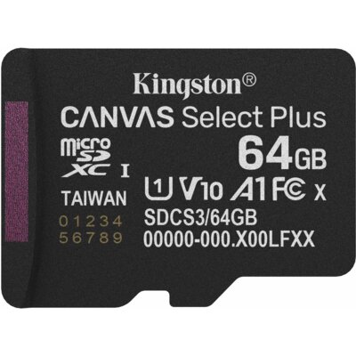 Karta pamięci KINGSTON Canvas Select Plus Gen3 microSDXC 64GB