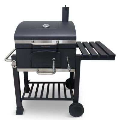 Grill węglowy GÖTZE & JENSEN GG710 z kominem, żeliwny ruszt, termometr, kółka