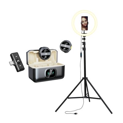 Mikrofon HAWK HW-MIC201 + Lampa pierścieniowa XLINE SF600 selfie ze statywem 210 cm