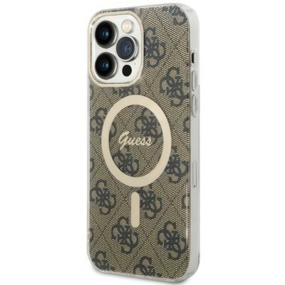 Etui GUESS IML 4G MagSafe do Apple iPhone 15 Pro Max Brązowy