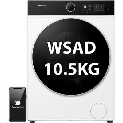 Pralka HISENSE Seria 5i WF5I1045BWQ 10.5kg 1400 obr, iJet, iFit, AutoDosing, Extra odplamianie, WIFI ConnectLife