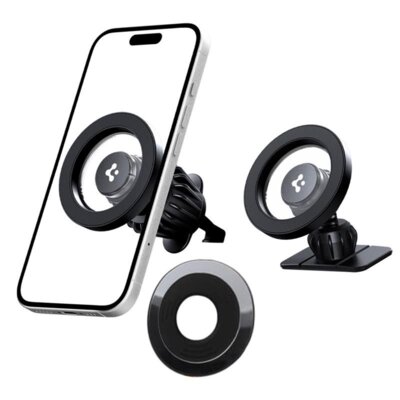 Uchwyt na telefon i smartfon SPIGEN MFT13 MagSafe Dashboard & Vent Czarny uchwyt samochodowy na kratkę nawiewu i deskę rozdzielczą