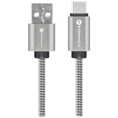 Kabel USB - USB-C FORCELL F-Energy C234 12W 1 m Srebrny